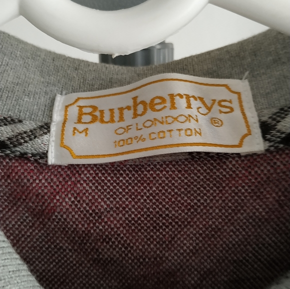 Authentic Burberry Plaid Polo Shirt with gold Burberry button's - Picture 7 of 10